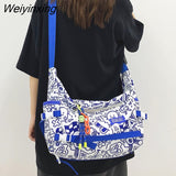 Weiyinxing Product Large Capacity Fashionable Girl Inclined Shoulder Bag Casual Messenger Single-shoulder Bag Schoolgirl Schoolbag Cool