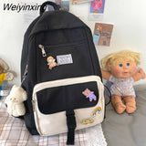 Weiyinxing New Waterproof Buckle Women Backpack Fashion Casual Cute Schoolbag Teenage Girls College Student Bag Shoulder Backpack