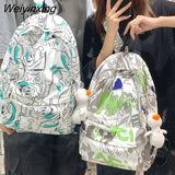 Weiyinxing Fashion Graffiti Backpack Waterproof Women Book Boy Bags Female Laptop Nylon Men Backpack Girl Student Male School Bag Cool