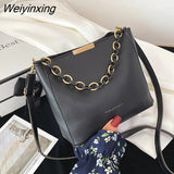 Weiyinxing Women's Shoulder Bag Large Capacity Handbags PU Female Solid Color Tote bag Fashion Chain Handle Ladies Crossbody Bags