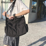 Weiyinxing Crossbody Bags for Women Youth Large Capacity Handbags Fashion Ladies Tote Shoulder Bag Solid Color Female Messenger Bag