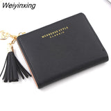 Weiyinxing Tassel Women Wallet Small Cute Wallet Women Short Leather Women Wallets Zipper Purses Portefeuille Female Purse Clutch