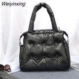 Weiyinxing Space Pad Cotton Women Handbags Designer Shoulder Bags Nylon Down Feather Crossbody Bag Large Capacity Tote Shopper Purse