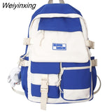 Weiyinxing Quality Multi Pocket Buckle Backpack Women Patchwork Waterproof Shoulder Bags Teenage Girls Laptop Backpack Cute School Bag