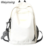 Weiyinxing Student Nylon Backpack Female Kawaii College Backpack Trendy Girl Travel School Bag Fashion Cool Cute Women Laptop Book Bag