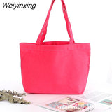 Weiyinxing Women Canvas Shopping Bags Eco Reusable Shoulder Bag Large Capacity Handbag Fabric Cotton Bag for Women Portable Shopping Bags