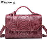 Weiyinxing FASHION Ostrich Serpentinee Crossbody Bags for Women 2023 Mini Luxury Messenger Shoulder Bags Designer PU Leather Handbag