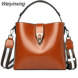 Weiyinxing Layers Casual Handbag Genuine Leather Shoulder Bags for Women 2023 Luxury Ladies Bucket Crossbody Bag Designer Female Tote Sac