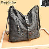 Weiyinxing Women Bag Large Capacity Rivet Leather Crossbody Bag Ladies Tote Sac Designer 3 In 1 Women Backpack Shoulder Bags Women Handbags