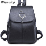 Weiyinxing Women Backpack Female tassel Casual High capacity School Bag Designer Leather Shoulder Bags Women Travel Backpack mochila