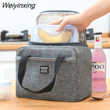 Weiyinxing Lunch Bag New Thermal Insulated Lunch Box Tote Cooler Handbag Bento Pouch Dinner Container School Food Storage Bags