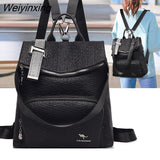 Weiyinxing Leather Shoulder Bags School Bag For Teenage Girls Travel Back pack Sac A Dos Femme New Women Multifunctional Backpack