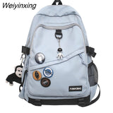 Weiyinxing Badge Bag Boy Girl Travel Net Student Bag Male Female Trendy Mesh College Backpack Ladies Men Fashion Laptop Women Backpack