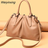 Weiyinxing Women Large Capacity Shoulder Crossbody Bags High Quality Soft Leather Ladies Handbags Luxury Designer Female Messenger Tote Sac