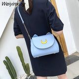 Weiyinxing Autumn Sailor Moon Ladies Handbag Cat Shape Chain Women Shoulder Bag PU Leather Bag Women Tote Bag Crossbody Leather Wallet