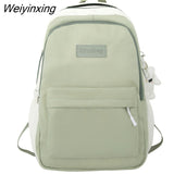 Weiyinxing Women Green Laptop Waterproof School Bag Female Fashion Lady High Capacity College Backpack Cute Girl Travel Book Bag New