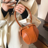 Weiyinxing a main Luxury Designer Handbag Women Small Round Design Leather Hand Bag For Women 2023 Fashion Bowling Bag Purse Clutches