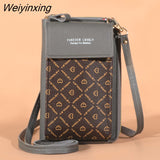 Weiyinxing Women Wallet Solid Color Small Shoulder Bag Multi-Function Letter Phone Money Wallets Pocket Bags Clutch Organizer Storage