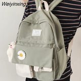 Weiyinxing College Student Backpack Cute Flower Nylon Women School Bag Lady Kawaii Backpack Female Fashion Bags Book Trendy Travel New