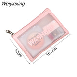 Weiyinxing Cosmetics Bag Women Makeup Organizer Travel Handbag Zipper Clear Beauty Wash Bath Toiletry Waterproof Bags Kit