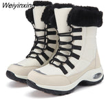 Weiyinxing 2023 Platform Boots Winter Shoes Women Snow Boots Platform Keep Warm Ankle Boots with Thick Fur Heels Botas Mujer Cute