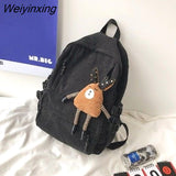 Weiyinxing Cute Women Corduroy Backpack Schoolbag For Teenage Girls Boys Book Laptop Rucksack Mochila Female Travel Schoolbag