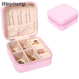 Weiyinxing Jewelry Box Organizer Display Travel Jewelry Boxes Case Portable Locket Necklace Leather Storage Earring Ring Holder