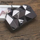 Weiyinxing Acrylic Box Geometric Evening Bag Clutch Bags Elegent Chain Women Handbag for Party Shoulder Bag for Wedding/Dating/Party