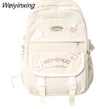 Weiyinxing Women Waterproof Kawaii Laptop Backpack Lady Badge Travel School Bag Girl Cute Harajuku College Backpack Fashion Female Book Bag