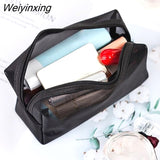 Weiyinxing Makeup Organizer Storage Pouch Casual Zipper Toiletry Wash Bags Make Up Women Travel Cosmetic Bag Transparent