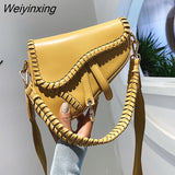 Weiyinxing Women's Saddle Bag 2023 Trend Clutches Female Shoulder Crossbody Bags Leather Ladies Hand Bags Fashion Luxury Designer Handbag