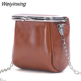 Weiyinxing Women Shoulder bags Fashion Genuine Leather Cosmetic bag Mini Lipstick Bag for Women Solid Cosmetic Bag Small Crossbody Bags