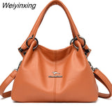 Weiyinxing Fashion High Quality Solid Color Leather Women's Handbags Large Capacity Messenger Bags Ladies Casual Simple Messenger Bags