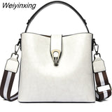 Weiyinxing Layers Casual Handbag Genuine Leather Shoulder Bags for Women 2023 Luxury Ladies Bucket Crossbody Bag Designer Female Tote Sac