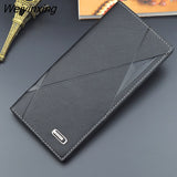 Weiyinxing Men Wallets Male PU Leather Purses Bifold Slim Card Holders High Quality Long Purse Portable Multi-card Position Money Bag