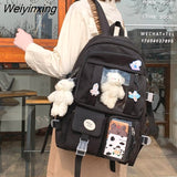 Weiyinxing Women Backpacks Waterproof Multi-Pocket Nylon School Backpack for Student Female Girls Kawaii Laptop Book Pack Mochilas