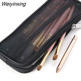 Weiyinxing Brush Travel Case Cosmetic Toiletry Bag Organizer for Men Women Beauty Tools Mesh Dopp Kit Pouch Wash Storage Accessories