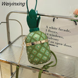 Weiyinxing Mini Pineapple Type Shoulder Crossbody Bag For Women 2023 Luxury Rivet Leather Chain Ladies Messenger Bag Handbag Purse