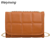 Weiyinxing Style Small Shoulder Bags For Women Solid Color Leather Mini Chain Crossbody Bag Female Phone Purse Casual Messenger Bags