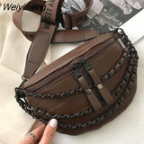 Weiyinxing Chain Waist Bag Phone Pack And Purse For Women Waist Belt Bags Stone pattern Female Fanny pack Fashion Brand Waist pack