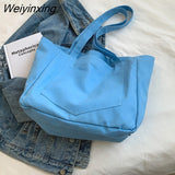 Weiyinxing Capacity Canvas Women's Handbag Cute Female Shoulder Bags Travel Totes Purse Girl Daily Shopping Bag