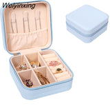 Weiyinxing Jewelry Box Organizer Display Travel Jewelry Boxes Case Portable Locket Necklace Leather Storage Earring Ring Holder