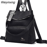 Weiyinxing Leather Shoulder Bags School Bag For Teenage Girls Travel Back pack Sac A Dos Femme New Women Multifunctional Backpack