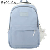 Weiyinxing Women Green Laptop Waterproof School Bag Female Fashion Lady High Capacity College Backpack Cute Girl Travel Book Bag New