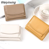 Weiyinxing Women Wallets Short Simple Tri-fold Purses Ladies Multi-card Bags Large-capacity Anti-theft Brush Purse Famale Mini Coin Bag