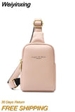 Weiyinxing Women's Chest Pack Bag Hip Hop Banana Belt Bag Mini High Quality Crossbody Bags Female PU Leather Waist Bags Purse Pocket