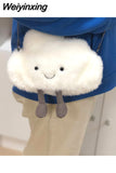Weiyinxing Cute Cloud Shoulder Bag for Women Girls Soft Kawaii Fluffy Small Trend Coin Purse Kids Fashion Designer Crossbody Bags