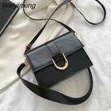 Weiyinxing new one-shoulder diagonal large-capacity leisure horseshoe buckle wide shoulder strap underarm bag