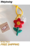 Weiyinxing Flower Pendant Bag Accessories Women Handbag Decoration Creative Keychain Pendants Girls Bag Hanging Ornament Charm Gift
