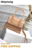 Weiyinxing Small Square bag 2023 Fashion New Quality PU Leather Women's Handbag Crocodile pattern Chain Shoulder Messenger Bags